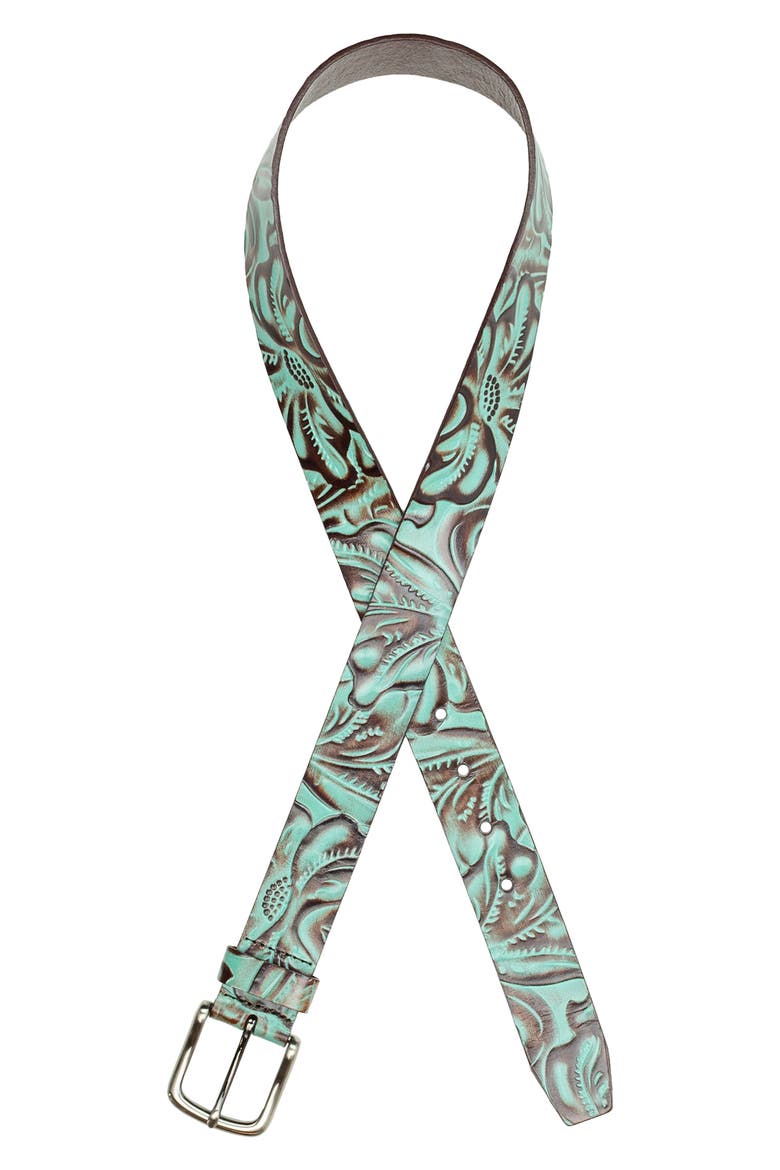 Pelosa Leather Belt, Alternate, color, TURQUOISE
