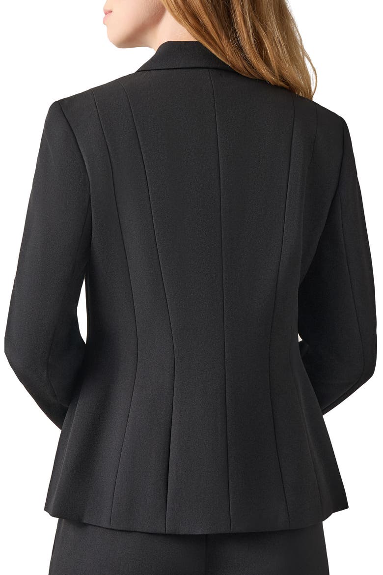 Stretch Crepe One-Button Blazer, Alternate, color, BLACK