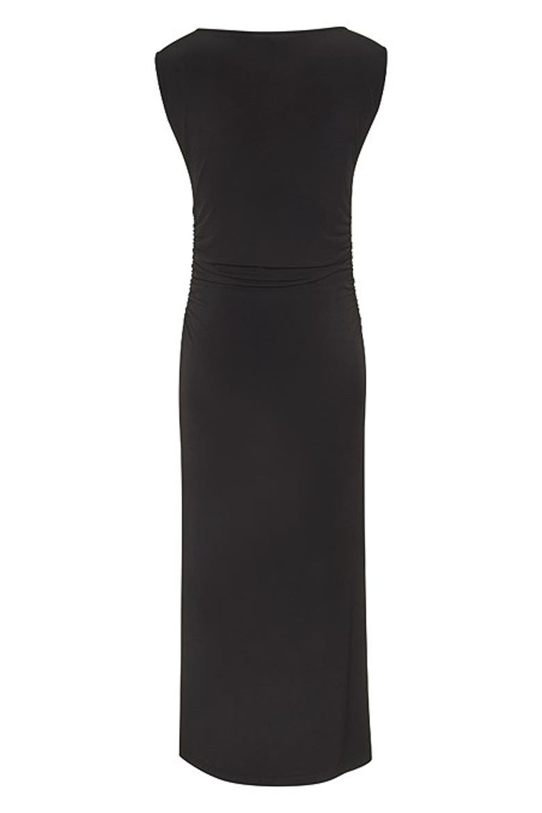 Women's Boat Neck Fitted Maxi Dress, Alternate, color, Black