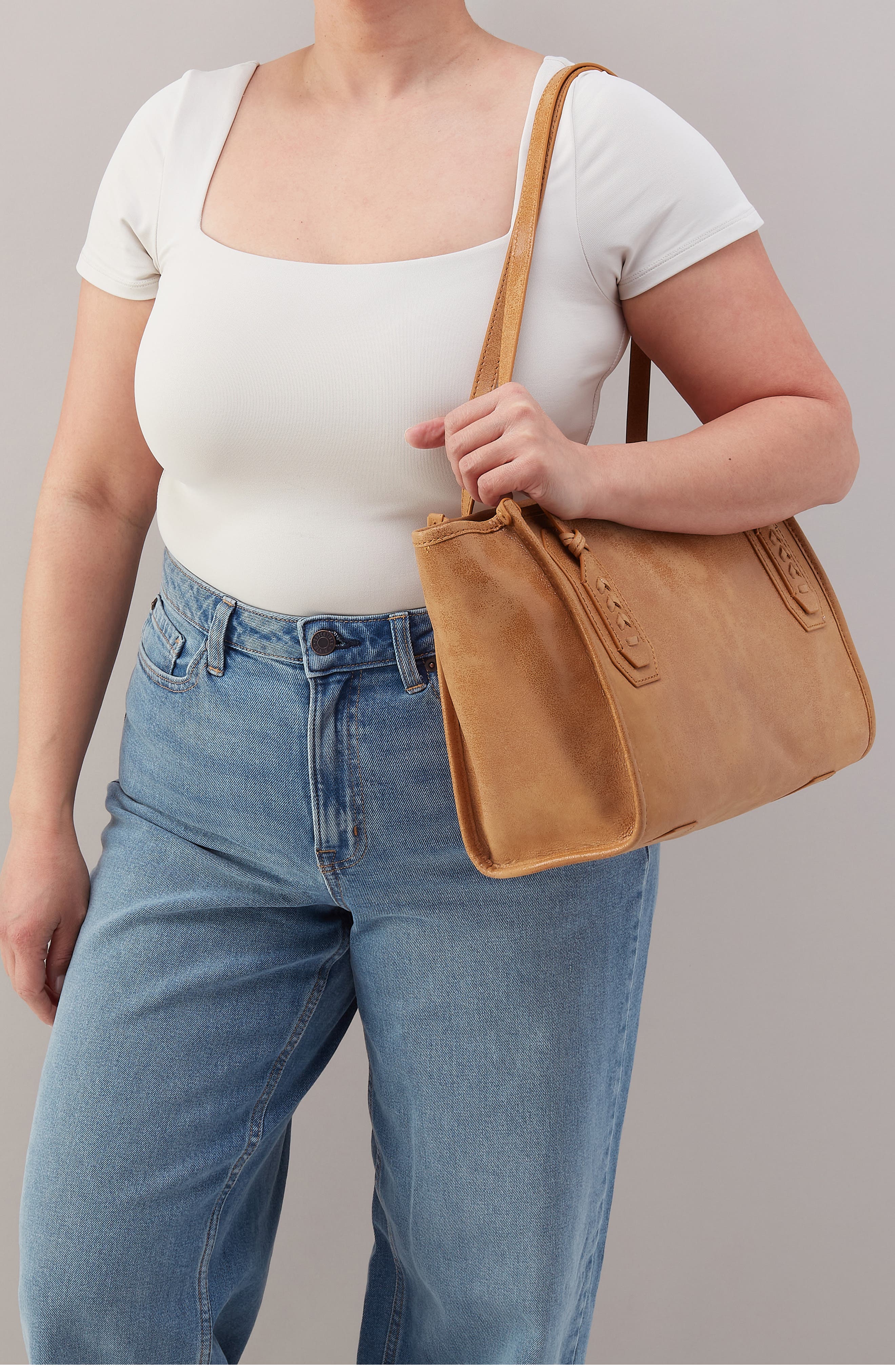 HOBO Small Expedition Leather Tote, Alternate, color, Whiskey