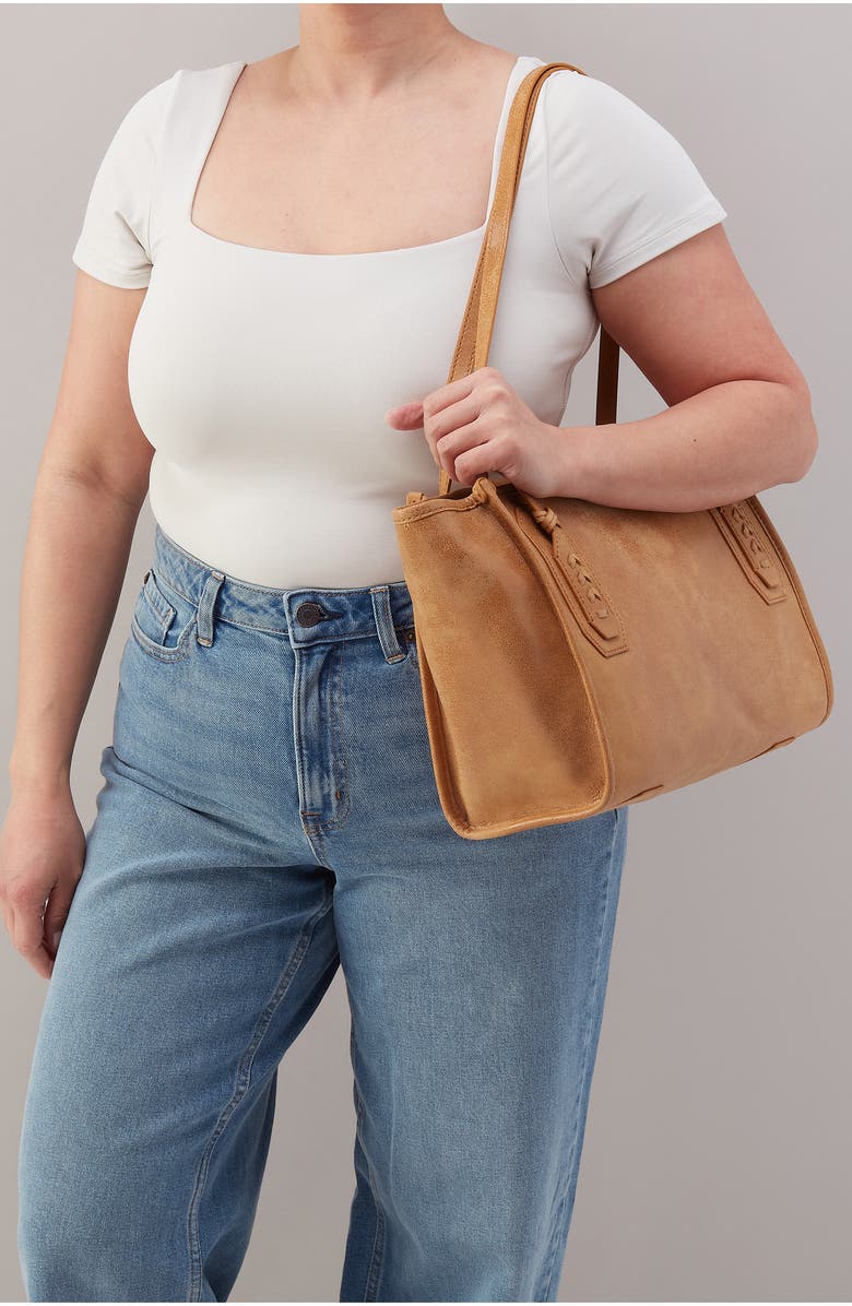 HOBO Small Expedition Leather Tote, Alternate, color, Whiskey