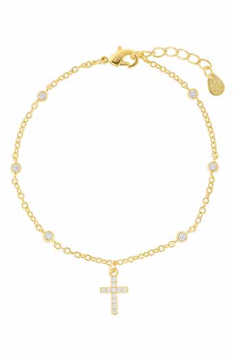 Cubic Zirconia Cross Pendant Bracelet