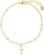 ATHRA LUXE Cubic Zirconia Cross Pendant Bracelet