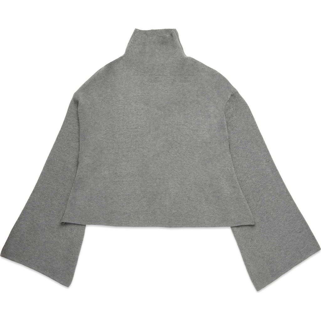 Deluc Chuck Crop Funnel Neck Sweater In Gray