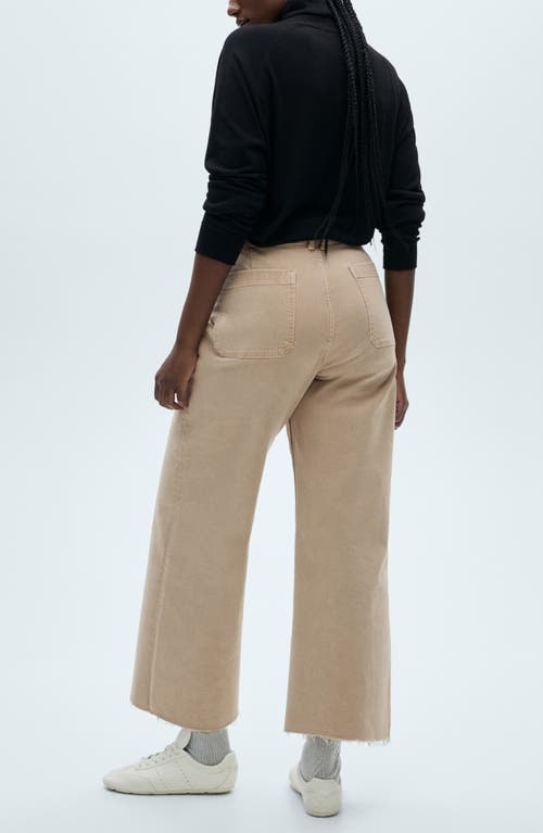 Mango High Waist Stretch Twill Pants In Sand