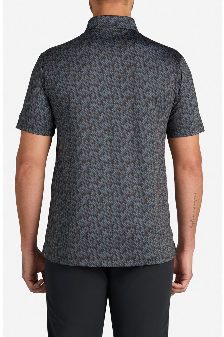 Cosmic Chaos Abstract Print Performance Golf Polo, Alternate, color, BLACK