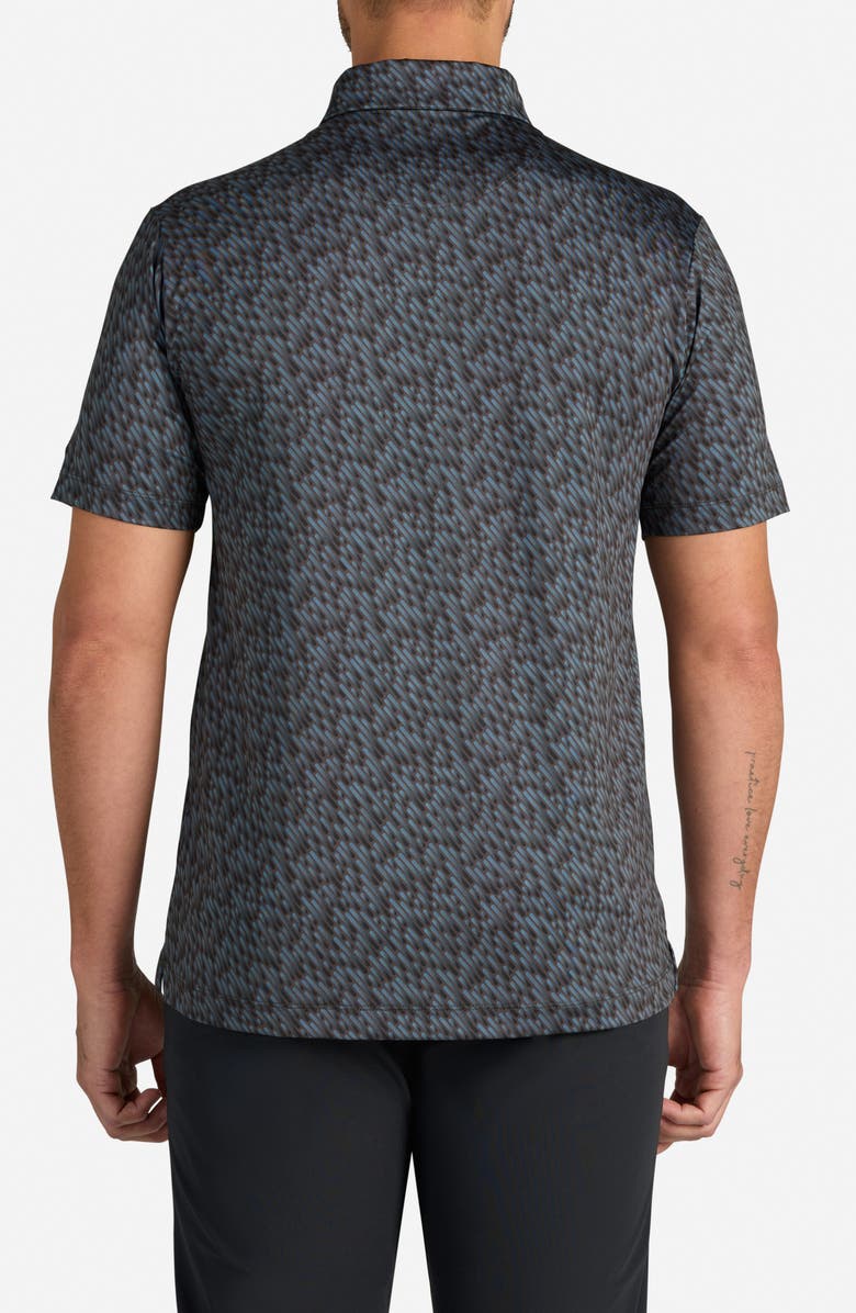 Bad Birdie Cosmic Chaos Abstract Print Performance Golf Polo, Alternate, color, Black