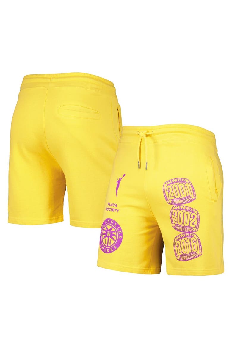 Gold Los Angeles Sparks Legacy Logo Shorts, Alternate, color, Gold