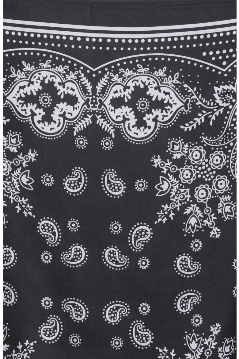Bandana Print Square Scarf, Alternate, color, BLACK