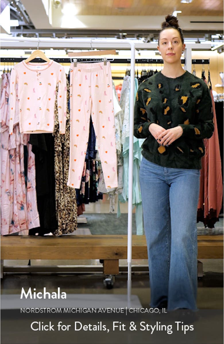 Kids' Parisienne Print Fitted Two-Piece Cotton Henley Pajamas, sales video thumbnail