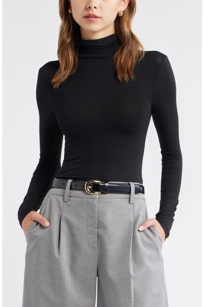Knit Turtleneck, Main, color, BLACK
