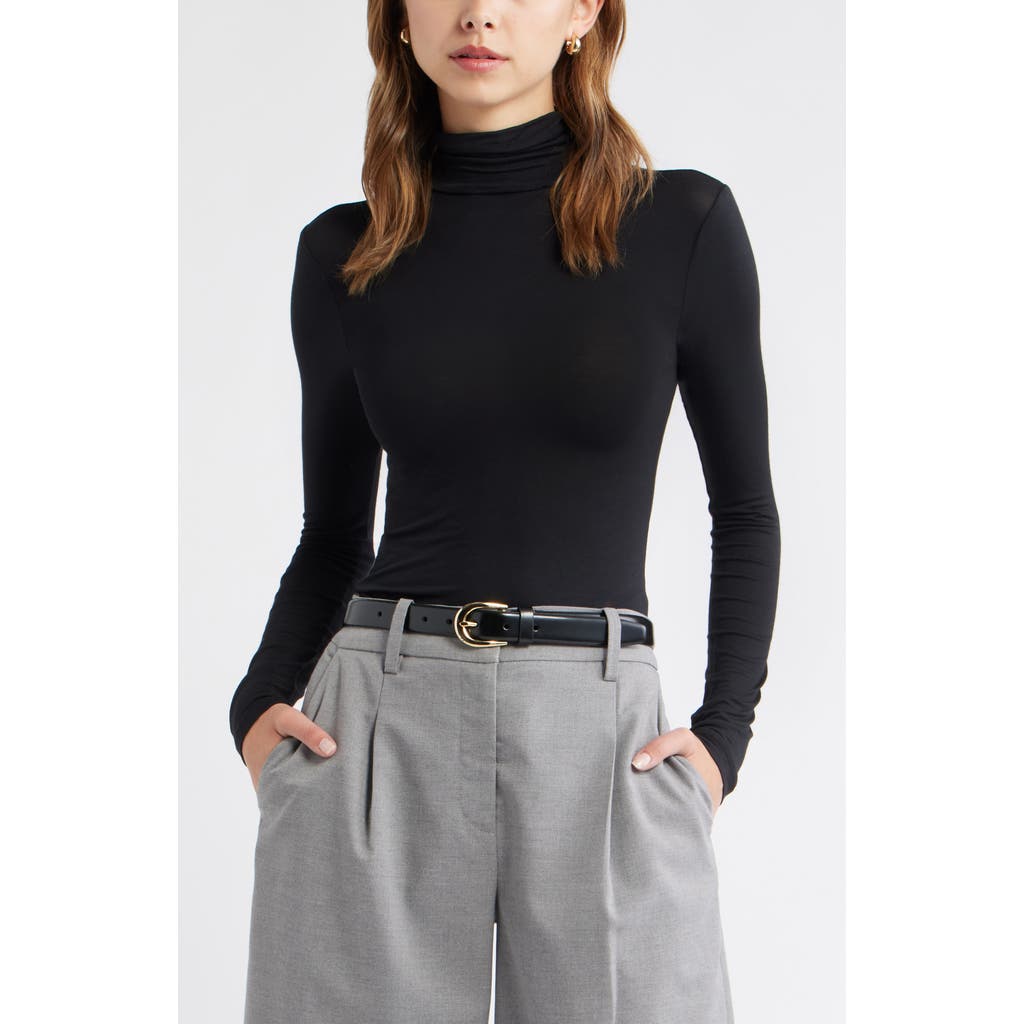 Open Edit Knit Turtleneck In Black
