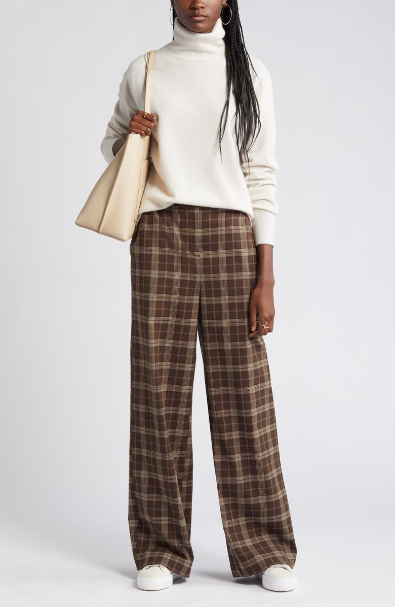 Treasure & Bond Drapey Plaid Pants, Main, color,