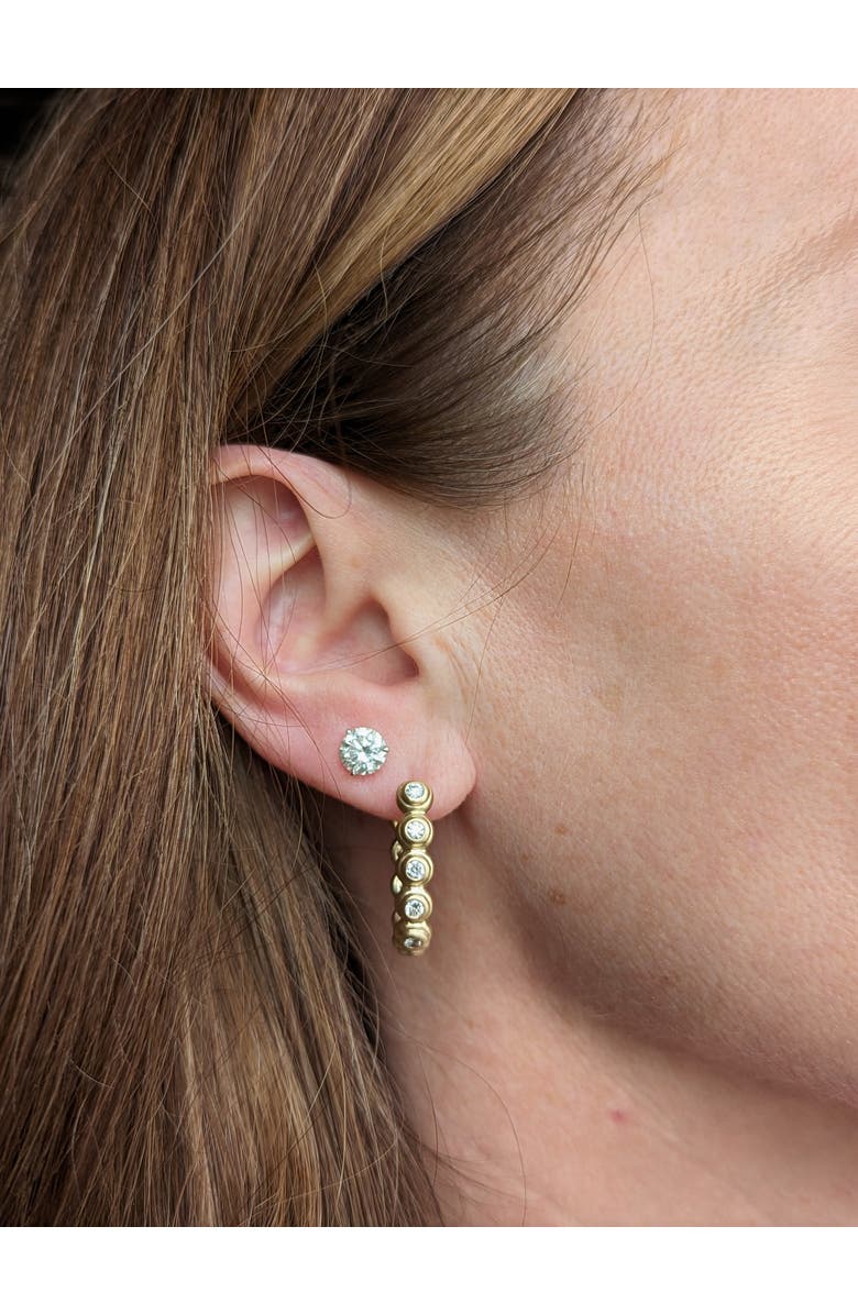 Campbell + Charlotte Evolve Oval Hoop Earring, Alternate, color, Diamond-Gold