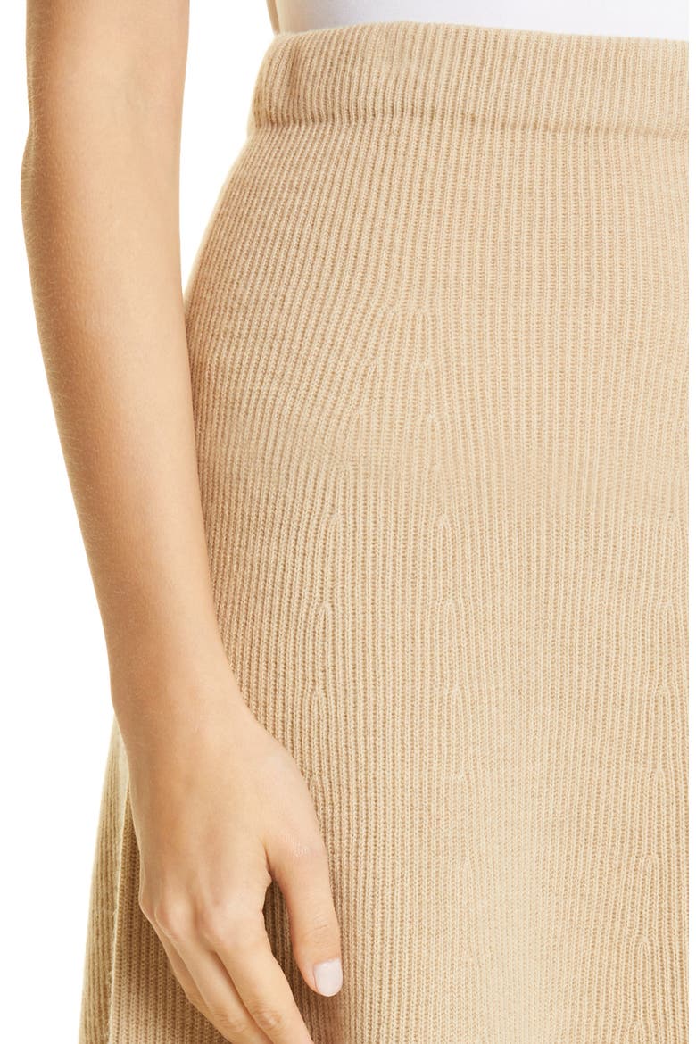 Ribbed Wool & Cashmere Swing Skirt, Alternate, color, FAUNA