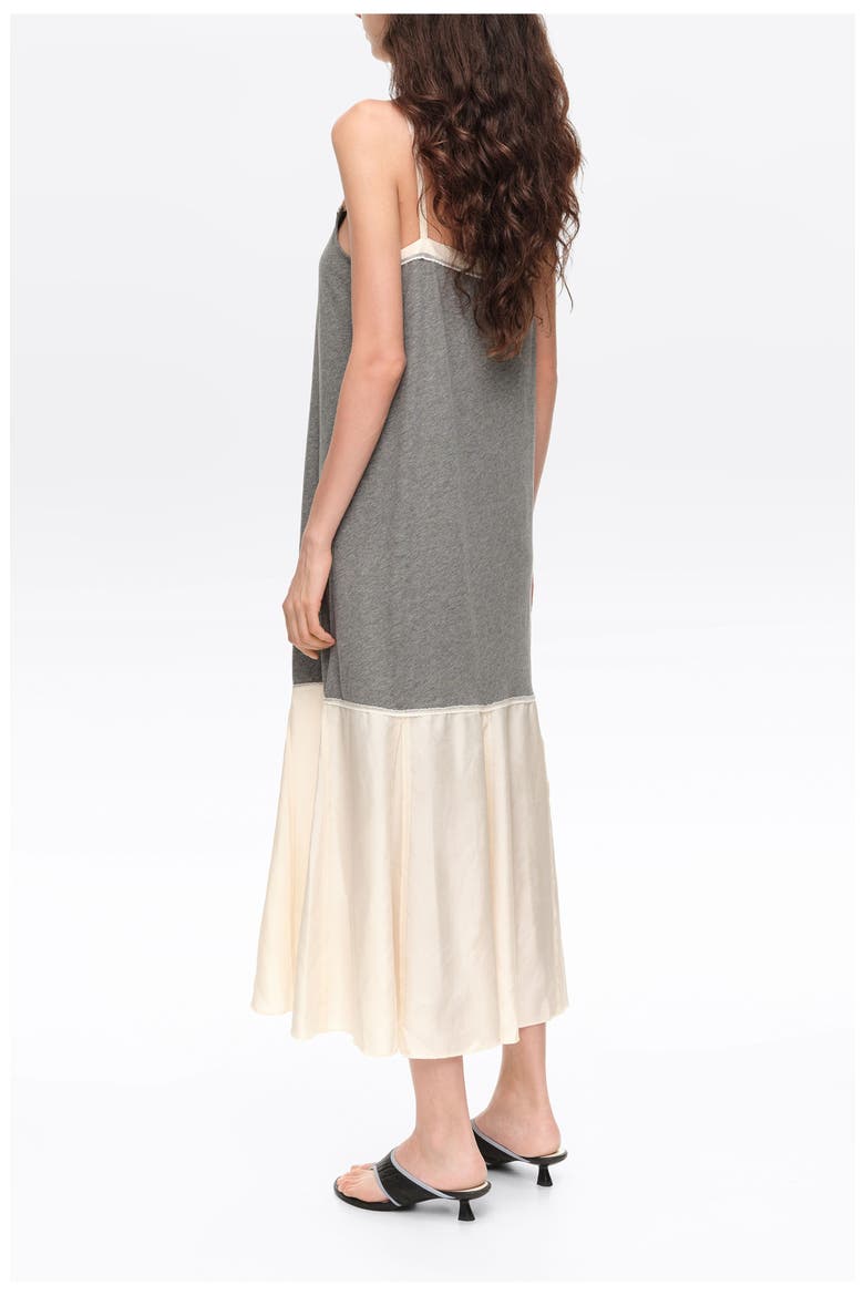 A-line Two-Material Midi Dress, Alternate, color, MELANGE GREY
