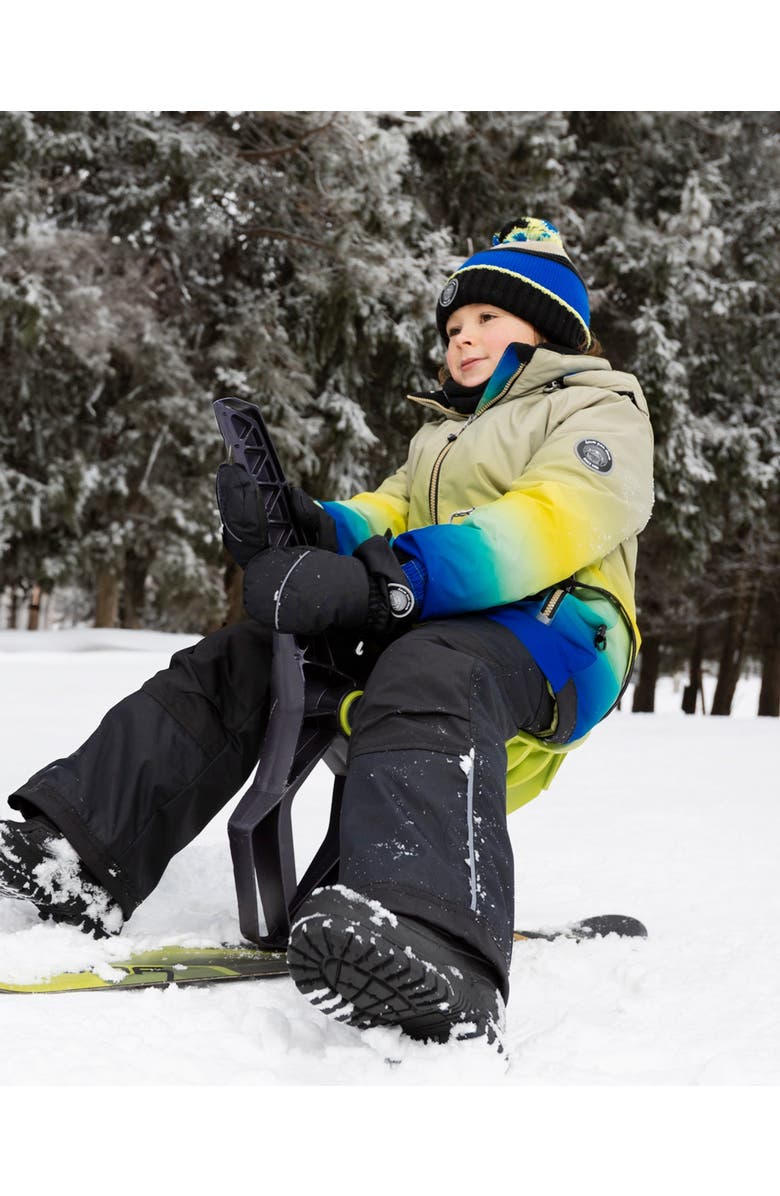 Deux par Deux Two-Piece Play Snowsuit with Gradient Jacket, Main, color, Black