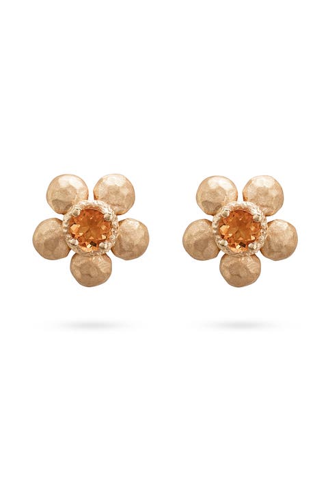 Flore Earrings Madeira Quartz