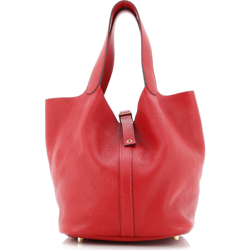 Pre-owned Hermes Hermes Picotin Lock Bag Clemence Gm In Red