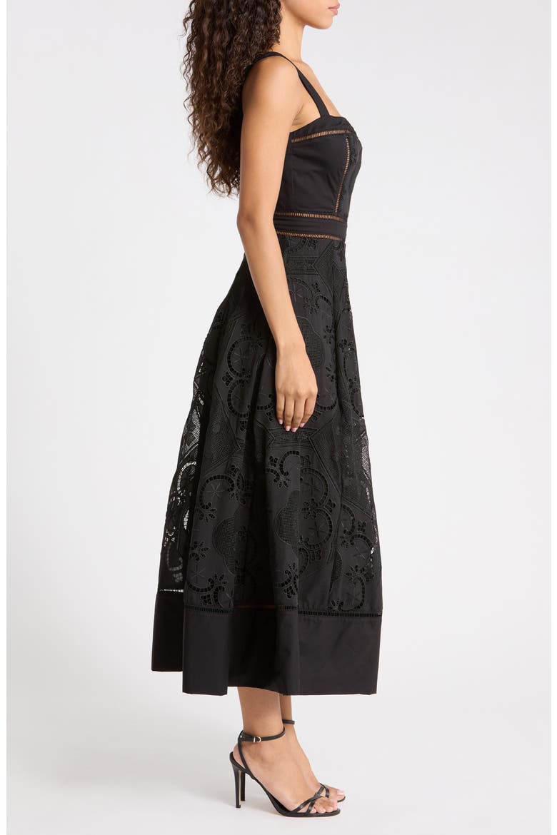 Ava Embroidered Sleeveless Maxi Dress, Alternate, color, BLACK