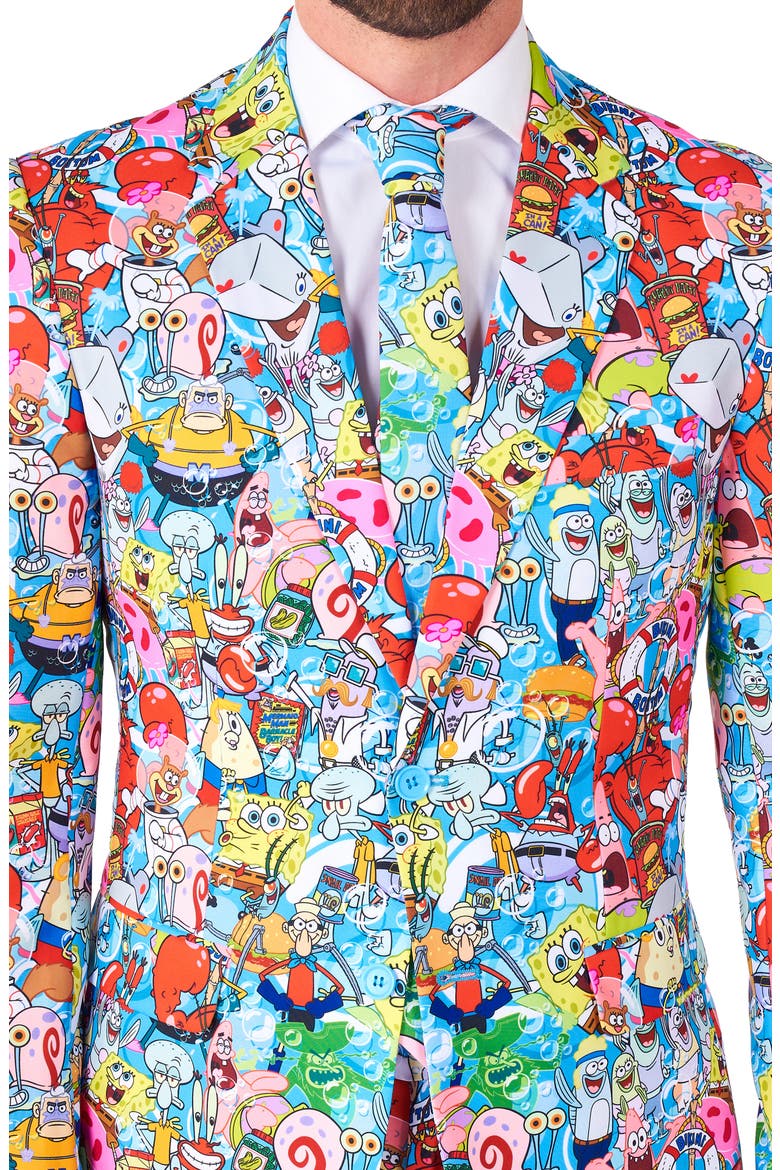 SpongeBob Frenzy Two-Piece Suit & Tie Set, Alternate, color, BLUE