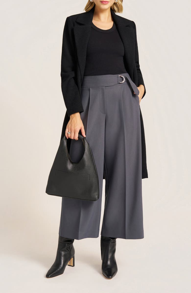 matty m. Hawthorn Pleated Crop Wide Leg Pants, Alternate, color, Storm