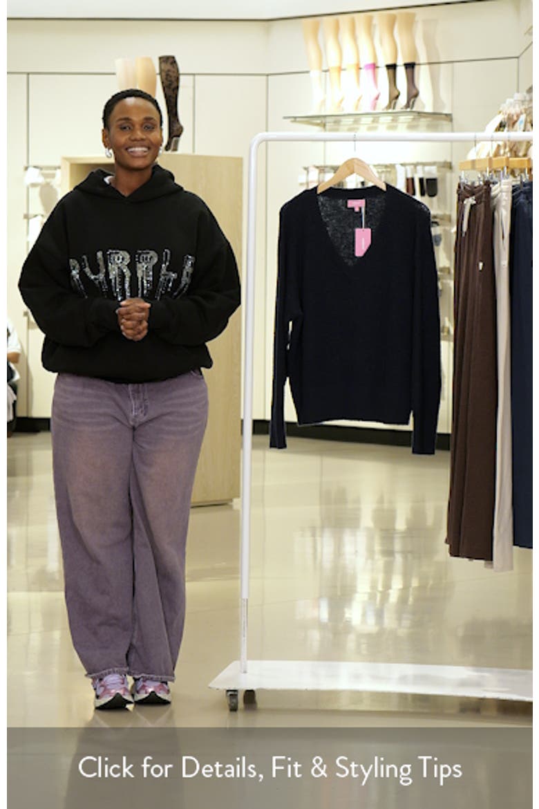 Bluebell Oversize V-Neck Waffle Knit Sweater video