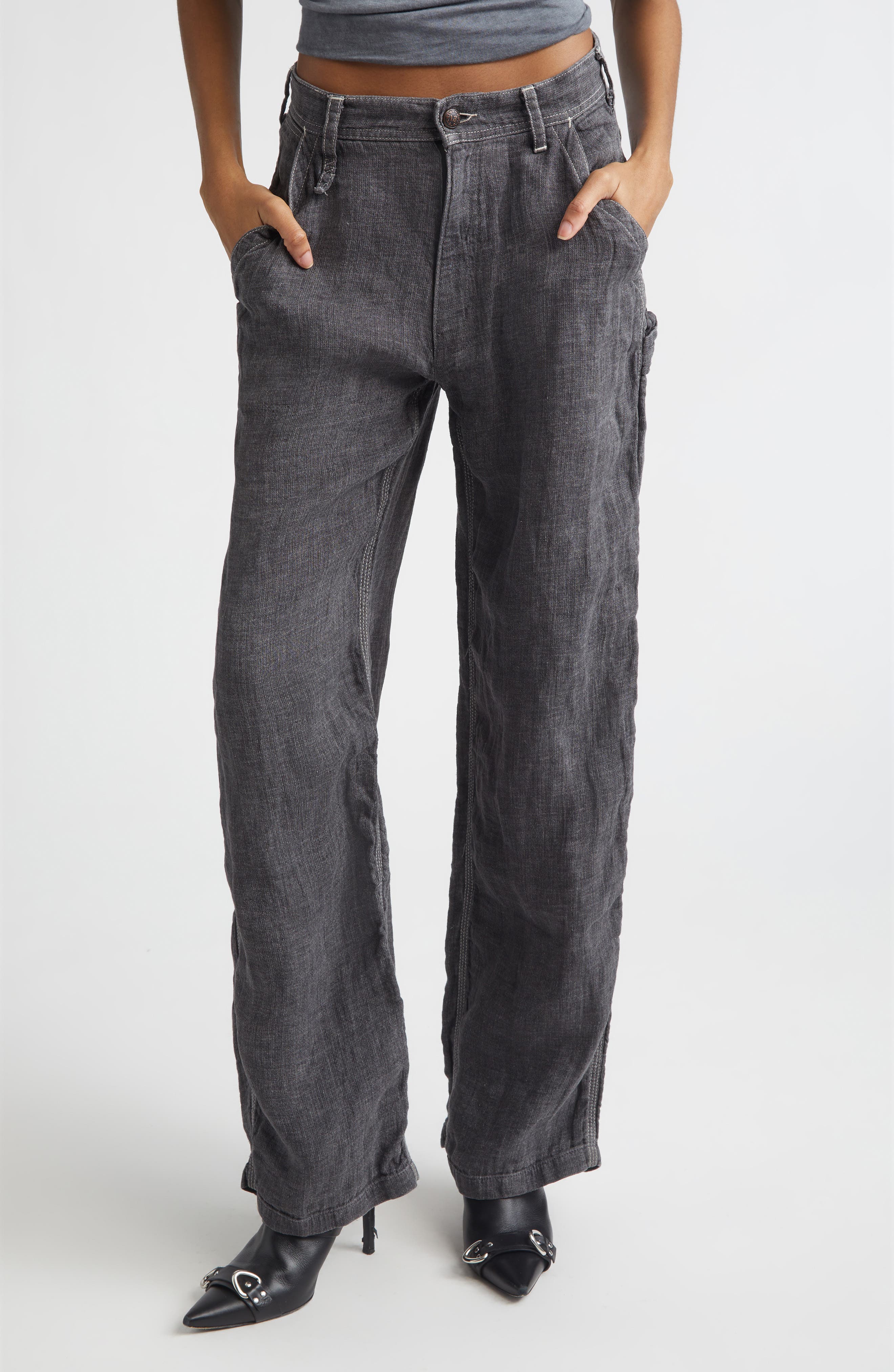 Linen & Cotton Carpenter Pants