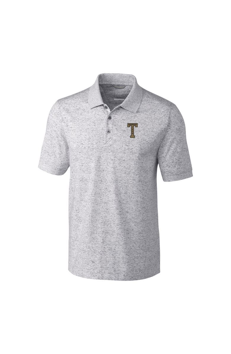 Cutter & Buck Men's Cutter & Buck Steel Georgia Tech Yellow Jackets Advantage Space Dye Tri-Blend Polo, Alternate, color, Steel