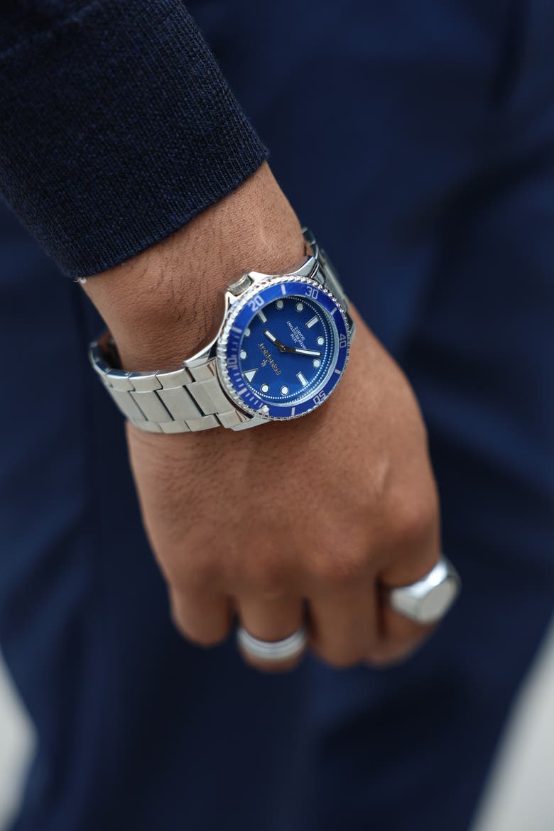 Sport Bezel Big Face Bracelet Watch - 40MM, Alternate, color, Blue