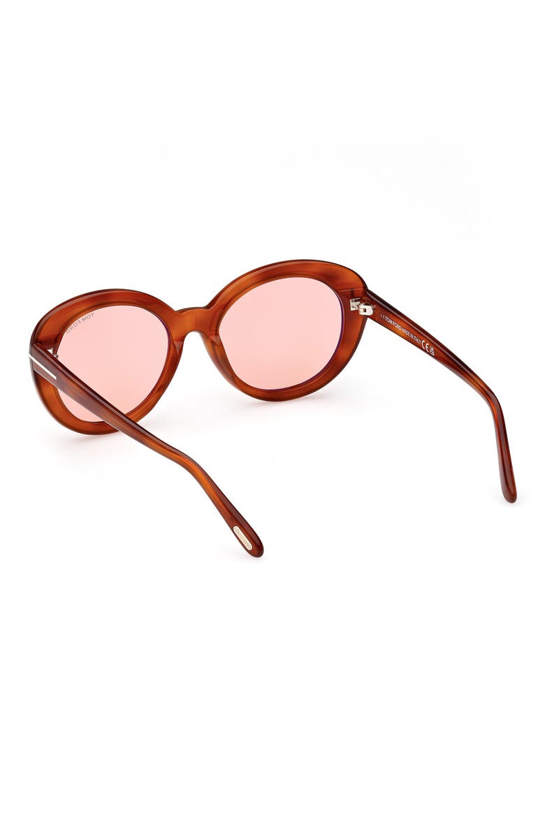 Lily-02 55mm Tinted Cat Eye Sunglasses, Alternate, color, BLONDE HAVANA / VIOLET