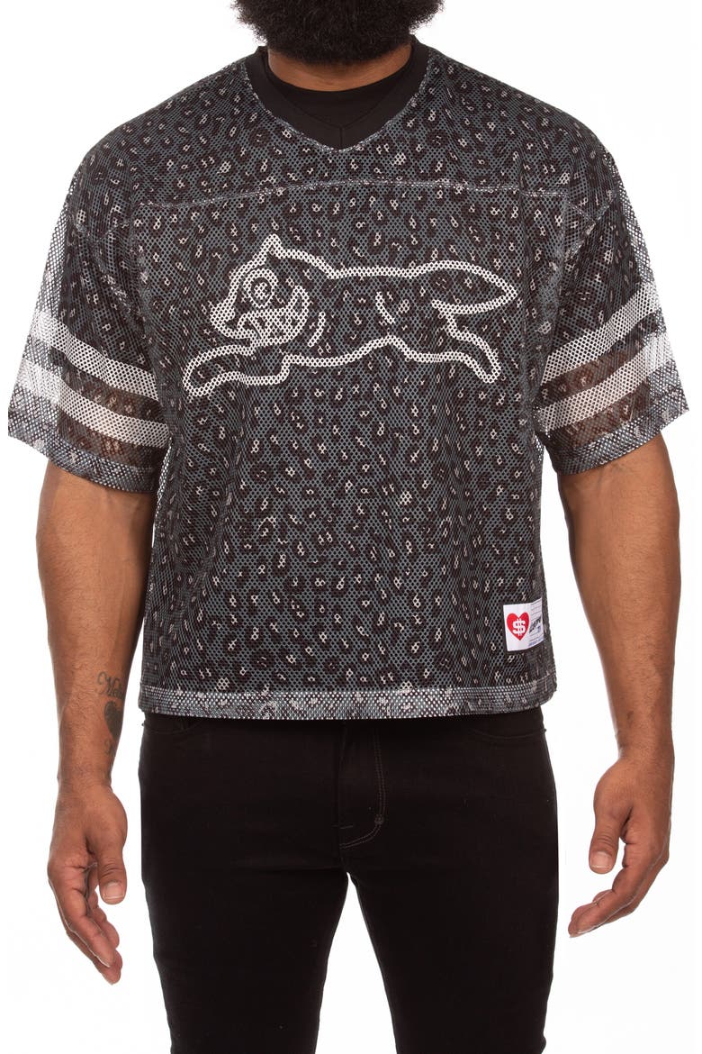 Eskimo Oversize Short Sleeve Mesh V-Neck Jersey, Main, color, BLACK