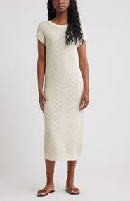 Treasure & Bond Pointelle Midi Sweater Dress