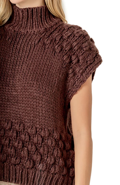 English Factory Bubble Turtleneck Sweater In Brown