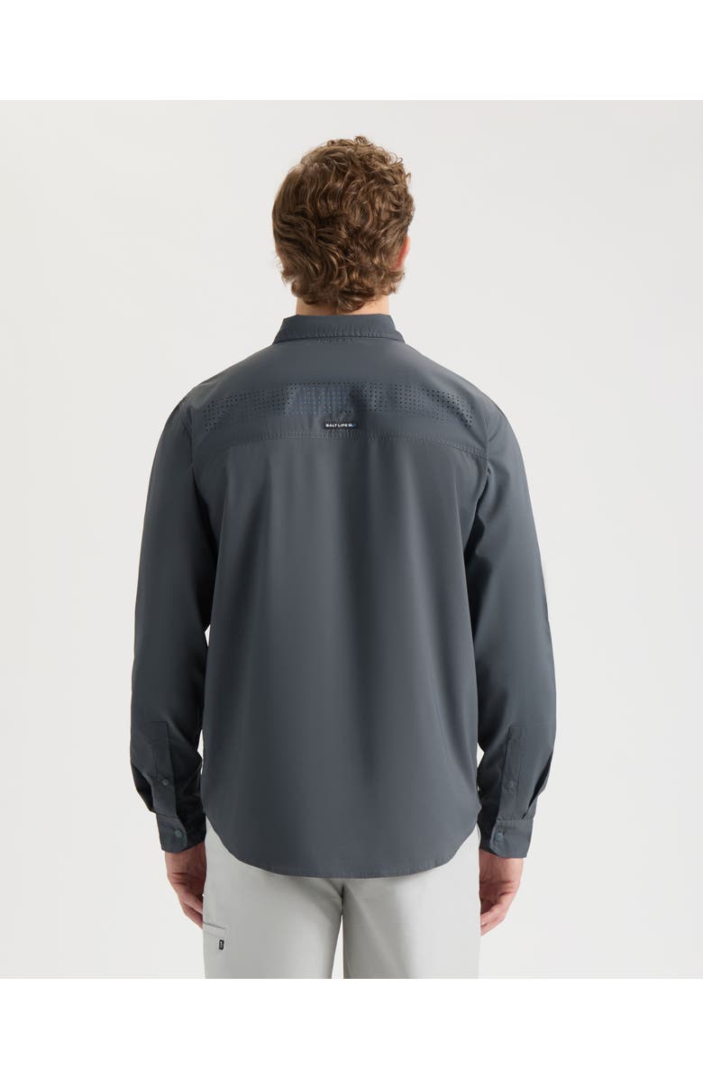 Salt Life Jigging SLX Performance Long Sleeve Shirt, Alternate, color, Charcoal