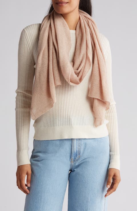 Lightweight Lambswool Blend Rolled Edge Wrap