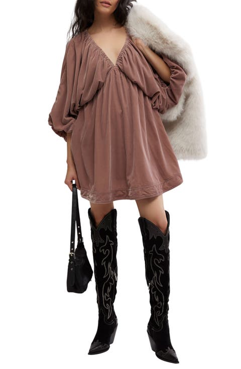 Portia Velvet Babydoll Minidress