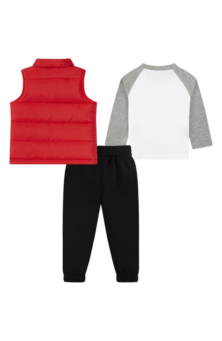 Nike Colorblock Puffer Vest, Logo T-Shirt & Fleece Joggers Set, Alternate, color, Dark Grey Heather/ Black