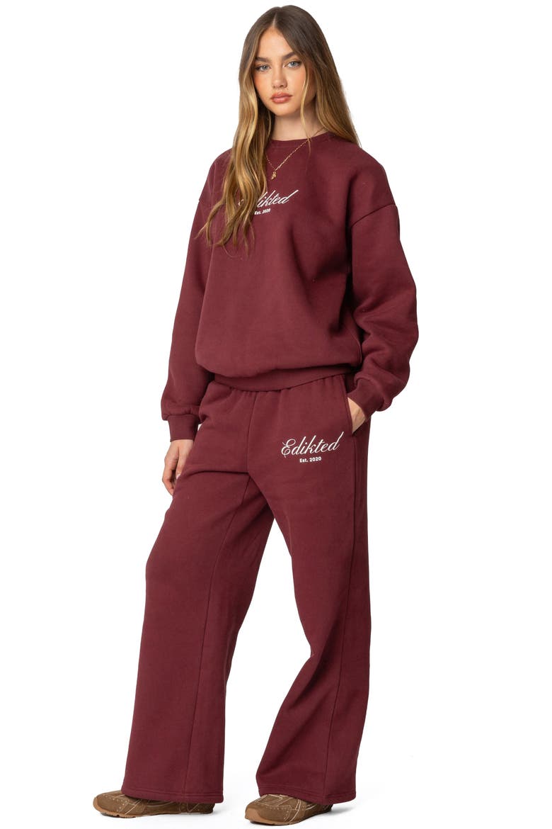Get Edikted Relaxed Sweatshirt, Alternate, color, BURGUNDY