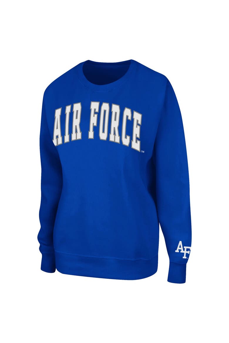 Women's Colosseum Royal Air Force Falcons Campanile Pullover Sweatshirt, Alternate, color, Royal