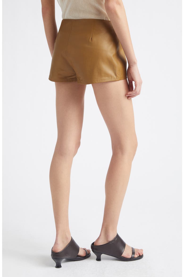 Suau Leather Shorts, Alternate, color, 330 - BROWN