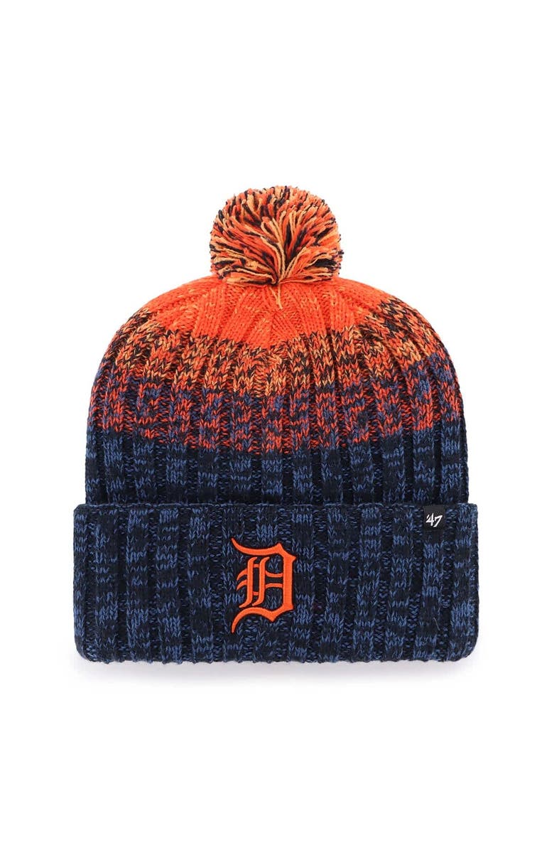 '47 Men's '47 Navy Detroit Tigers Cascade Cuffed Knit Hat with Pom, Main, color, Navy