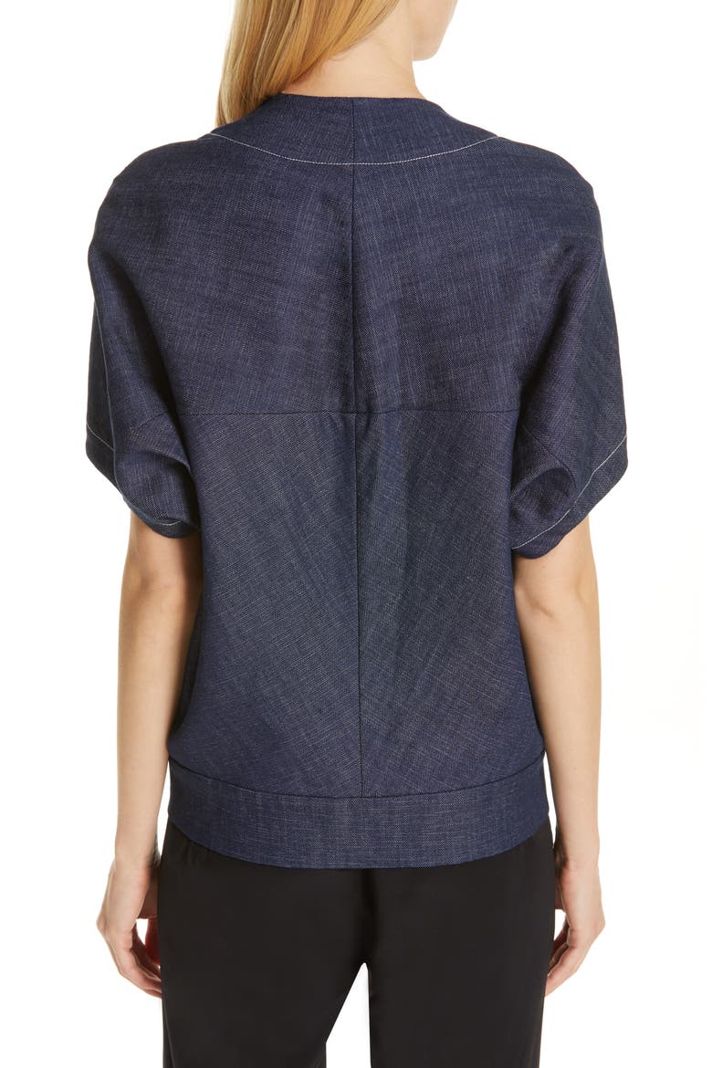 Hex Denim Shrug, Alternate, color, INDIGO