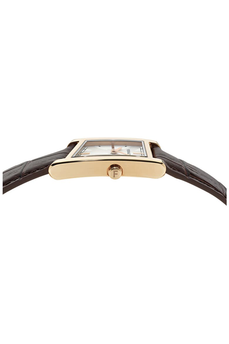 Asymetrique Leather Strap Watch, 24mm x 39mm, Alternate, color, IP ROSE GOLD