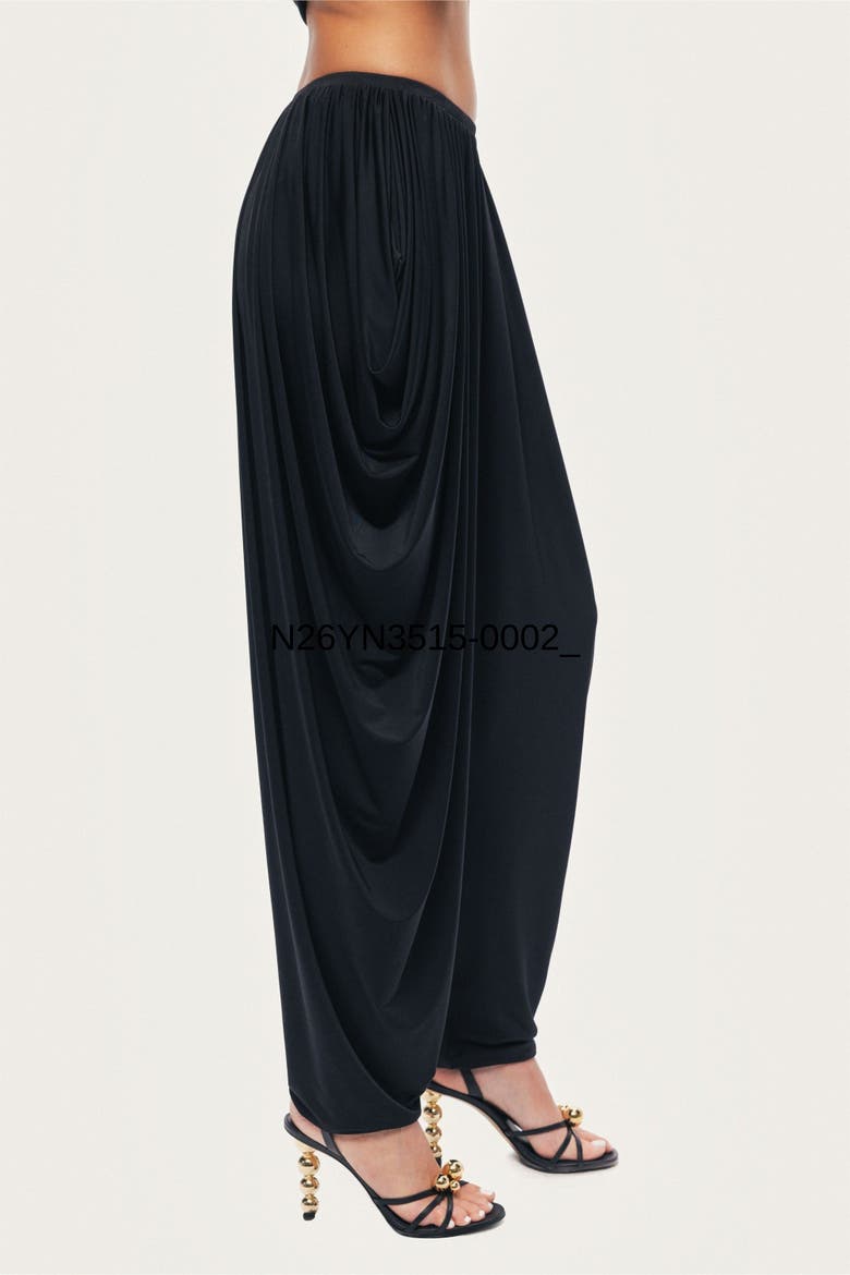 Draped Relaxed-Fit Pants, Alternate, color, Black