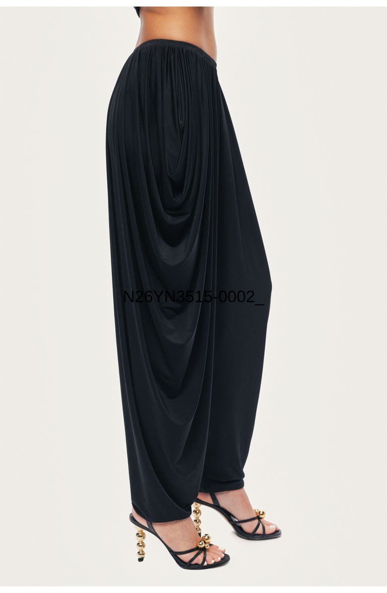 Nocturne Draped Relaxed-Fit Pants, Alternate, color, Black