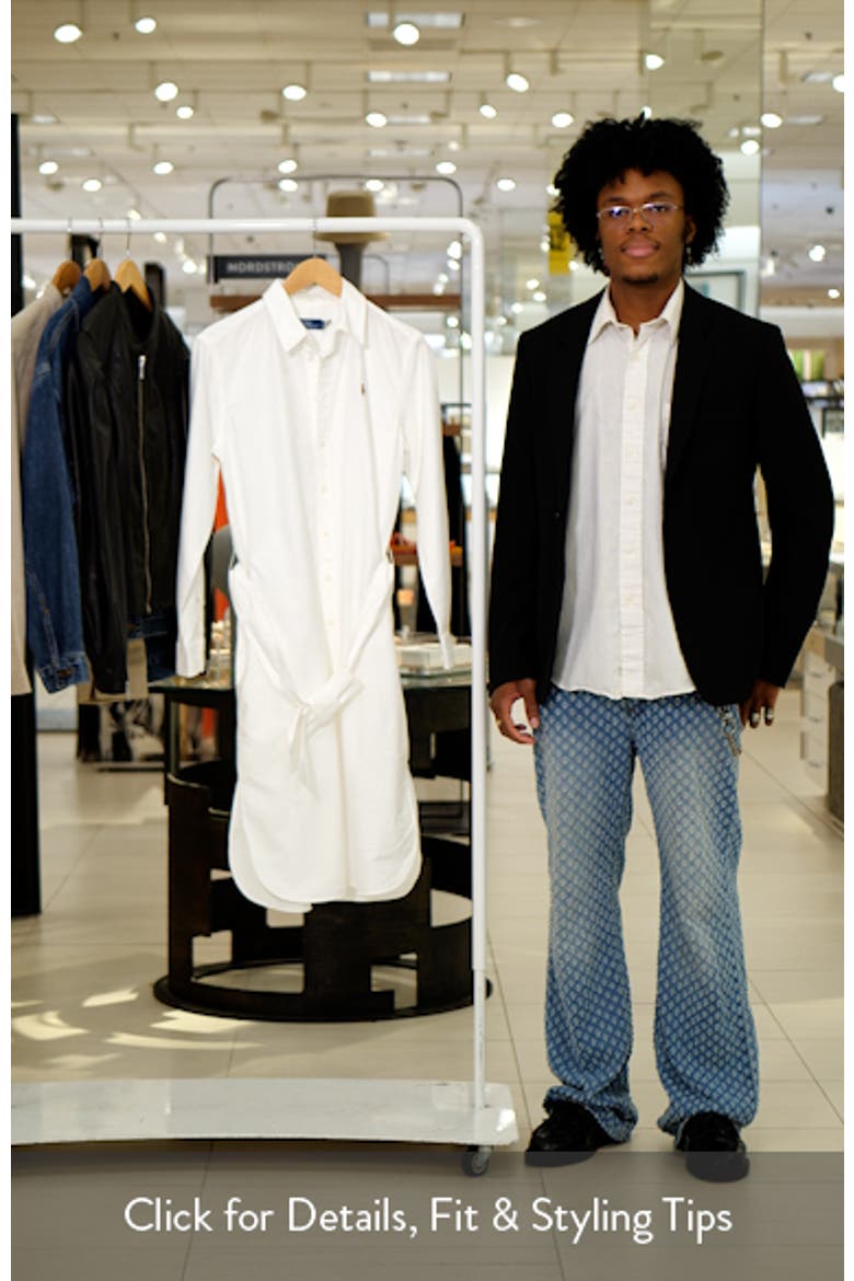 Belted Long Sleeve Cotton Oxford Shirtdress video