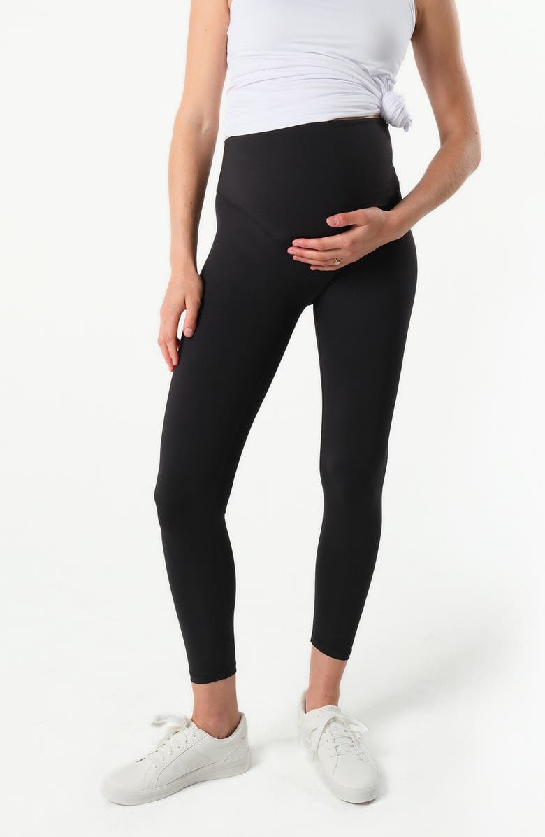 Marion Women's Maternity Stretch Leggings with Bump-Friendly Phone Pocket, Main, color, Black