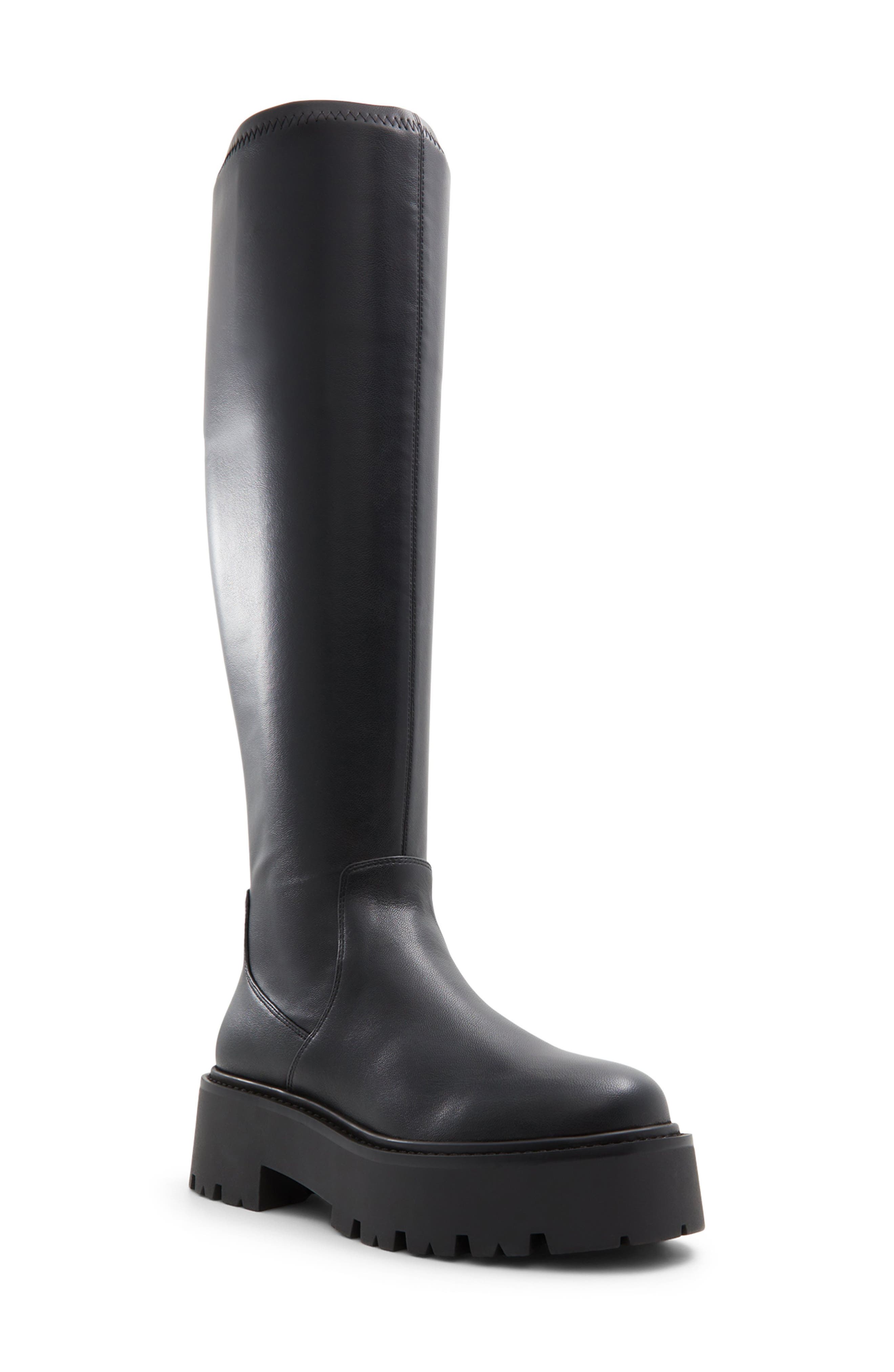 ALDO Carelden Knee High Platform Boot, Main, color, Black