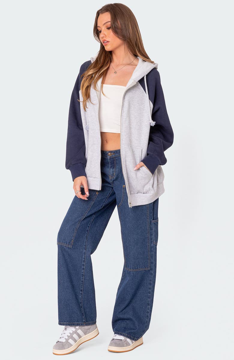 EDIKTED Oslo Zip Hoodie, Alternate, color, Gray-Melange